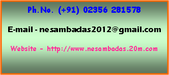 Text Box: Ph.No. (+91) 02356 281578E-mail - nesambadas2012@gmail.comWebsite - http://www.nesambadas.20m.com